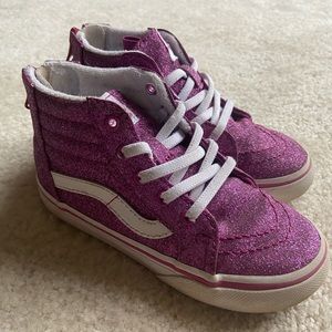 Adorable girls pink glitter vans
